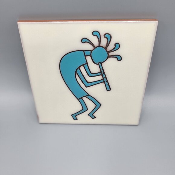 Vintage Kokopelli Ceramic Tile Trivet Wall Hanging Flute Dancer Handcrafted USA - Picture 6 of 8